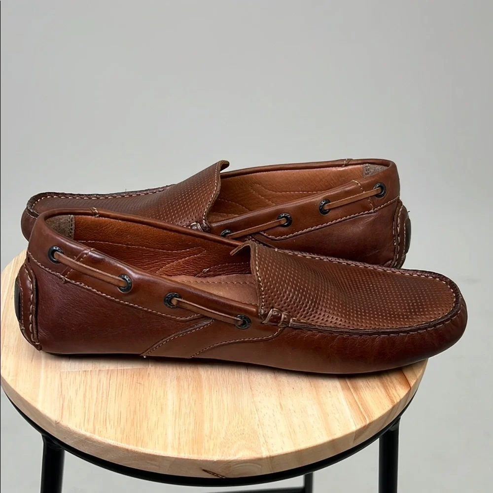 Giorgio Brutini Men's Brown Classic Leather Slip-On Loafers Dress Shoes Size 9